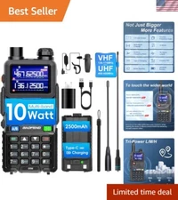 High Power 10W Ham Radio with 8 Bands - Waterproof, USB-C, 999 Channels Included