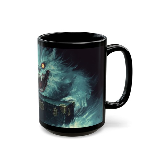 Mysterious Monster Black Mug | 11oz & 15oz Coffee Cup, Halloween Gift, [...] - Picture 6 of 18