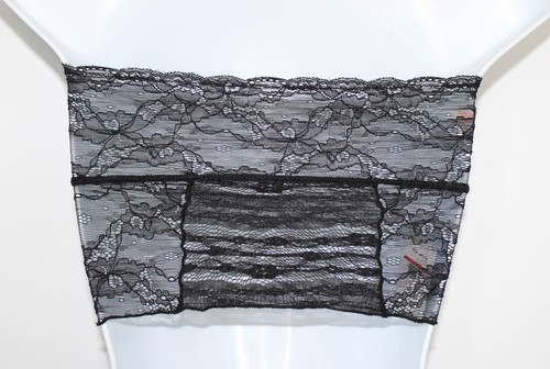 Intimately Free People Bandeau Galloon Floral Lace Top Bralette Sz XS Black NWT - Picture 3 of 4