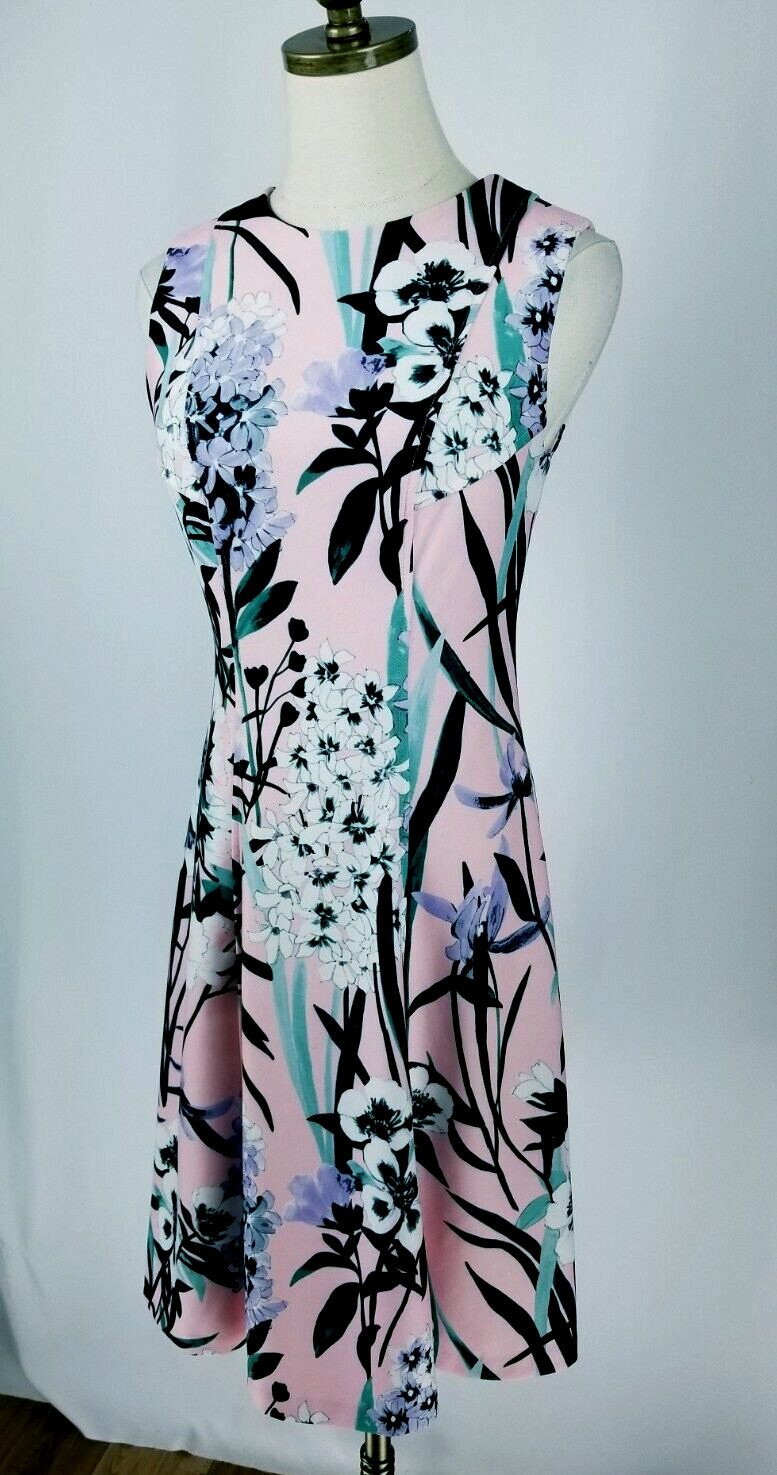 Tommy Hilfiger Womens Size 4 Pink Floral Sleeveless Dress thumbnail 3