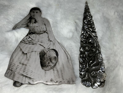 Antique Silver Repousse Fur Dress Clip Mint