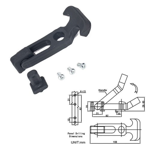 2PCS Rubber T-Handle Hasp Draw Latch T-Latch Handle Kit for RV Tool Box Cooler - Picture 3 of 9