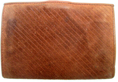 TEXIER Authentique portefeuille cuir bordeaux TBEG vintage 70's 9x12 cm
