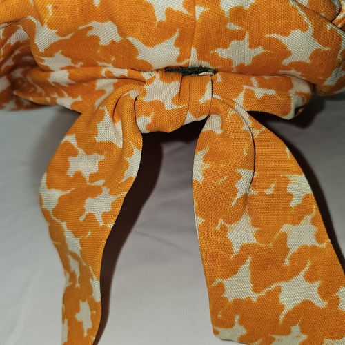 Vintage 1960s Emme Boutique Orange White Bubble Newsie Hat Space Age GoGo - Picture 7 of 11