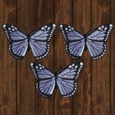Lilac Butterfly Embroidered Patch   3-Pack   Iron On