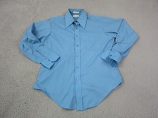 True Vintage Career Club Shirt Mens 16 Large Blue Polyester Cotton 60s 70s Disco