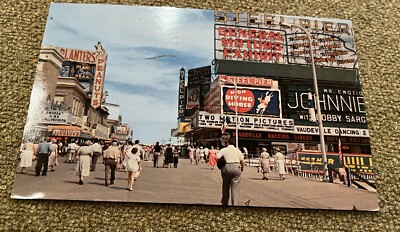Postcard Atlantic City Boardwalk Planters Peanuts Steel Pier General Motors NJ 