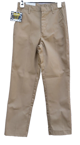 NWT Authentic Galaxy Boy's Double Knee School Uniform Pants Khaki Tan Size 12
