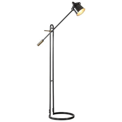 Uttermost Chisum Contemporary Steel Floor Lamp in Dark Bronze and Brass - Picture 1 of 3