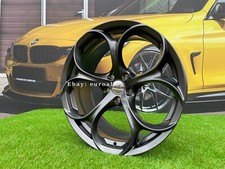 4 x 18 Inch 5x110 Drake Style Grey Wheels: Fits For Alfa Romeo Giulia Stelvio