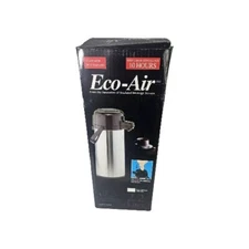 Eco-air Stainless Steel Airpot Beverage Server 2.2 L  Keeps  Hot or Cold 10 Hrs