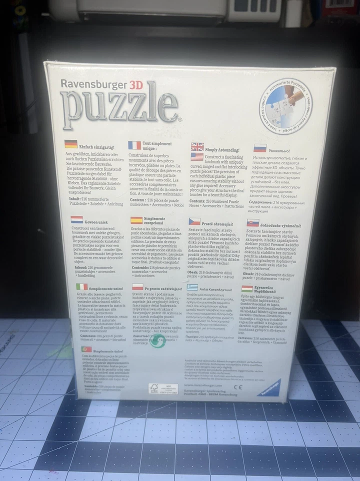 RAVENSBURGER EIFFEL TOWER 216 PC 3D JIGSAW PUZZLE ~FACTORY SEALED~ - Image 2 of 4