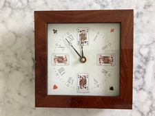 Vintage Bryn Parry Studio Desk Clock 6 X 6 Inch ( Rare Card Player )
