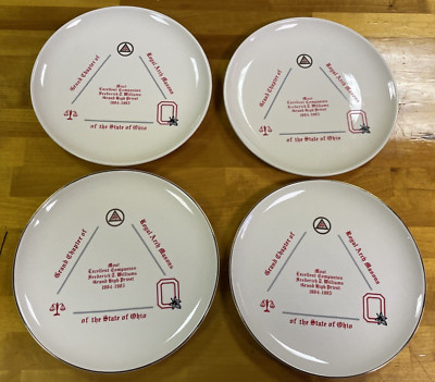 Vtg Masons State Ohio Commemorative Lot of 4 Plates Grand Chapter Royal Arch VGC