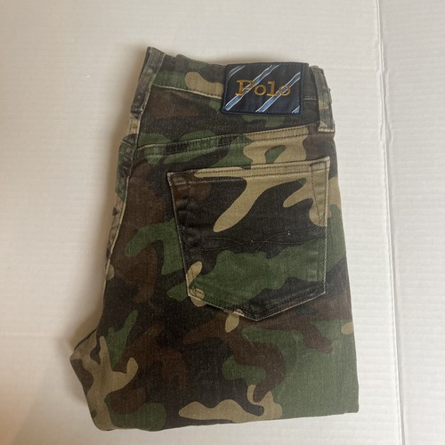 Polo Ralph Lauren Boys Sz 14 Sullivan Slim Skinny Jeans Camo Logo Button Pockets