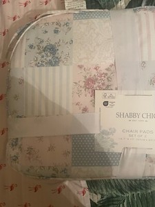 BRAND NEW SHABBY CHIC RACHEL ASHWELL DINNING CHAIRS CUSHIONS SET OF 2