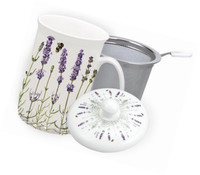 Ashdene I Love Lavender Bone China 3 Pce Infuser 11-ounce Mug Set In Gift Box Ashdene I Love Lavender Bone China 3 Pce Infuser 11-ounce Mug Set In Gift Box