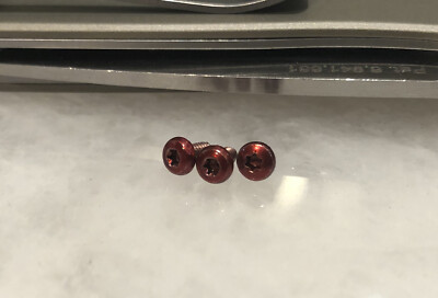 Red Torx Screws Set For SOG TWITCH II Knife Scale and Pocket Clip - Set of 3pcs