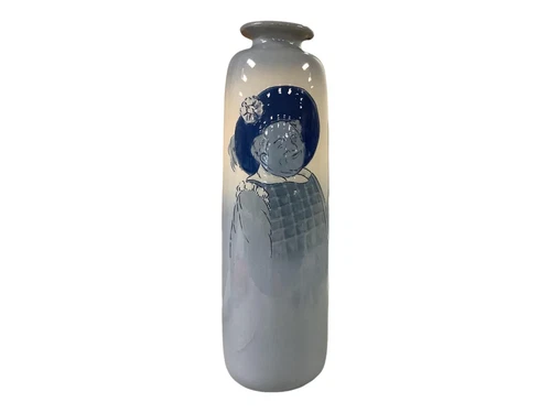 17.75" Weller Dickens Ware Vase Artist Signed O.H.