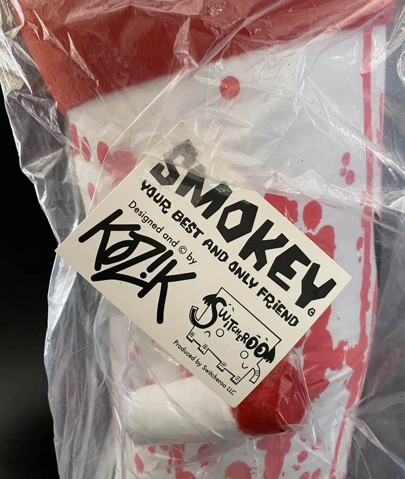 Frank Kozik SIGNED Kidrobot 25" 2007 Redrum Smokey Monger Plush AUTOGRAPHED NIP - Image 4 of 4