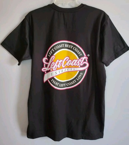 Left Coast Extracts T Shirt Size Men’s Large Marijuana Weed Company Black - Picture 6 of 7