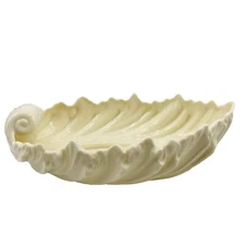 Vintage Lenox Cream Acanthus Scalloped Leaf Shell Dish Made in USA Rare 9”