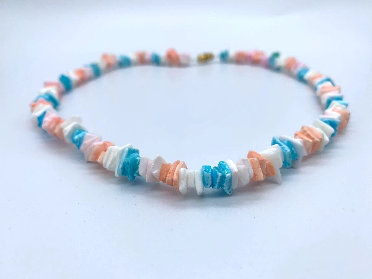 Blue and white sale puka shell necklace