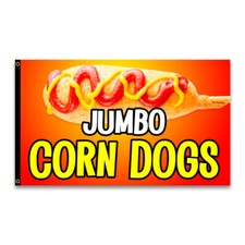 Jumbo Corn Dogs 3x5 Premium Polyester Flag (Made in The USA)