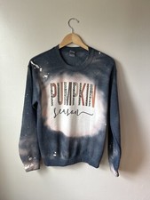 Womens Crew Neck Sweatshirt Small Pumpkin Season Animal Print Gildan Heavy Blend