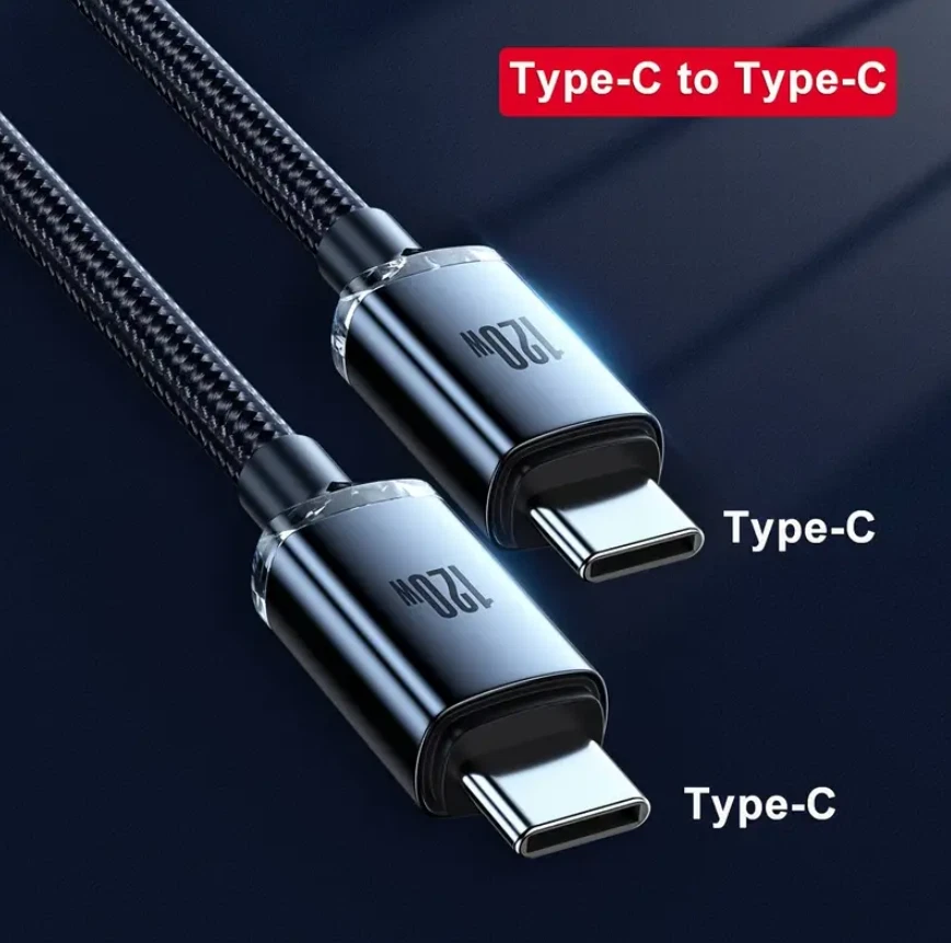 USB C To USB C Fast Charger PD 120W Dual Type C Charging Data Sync USB Cable - Image 3 of 4