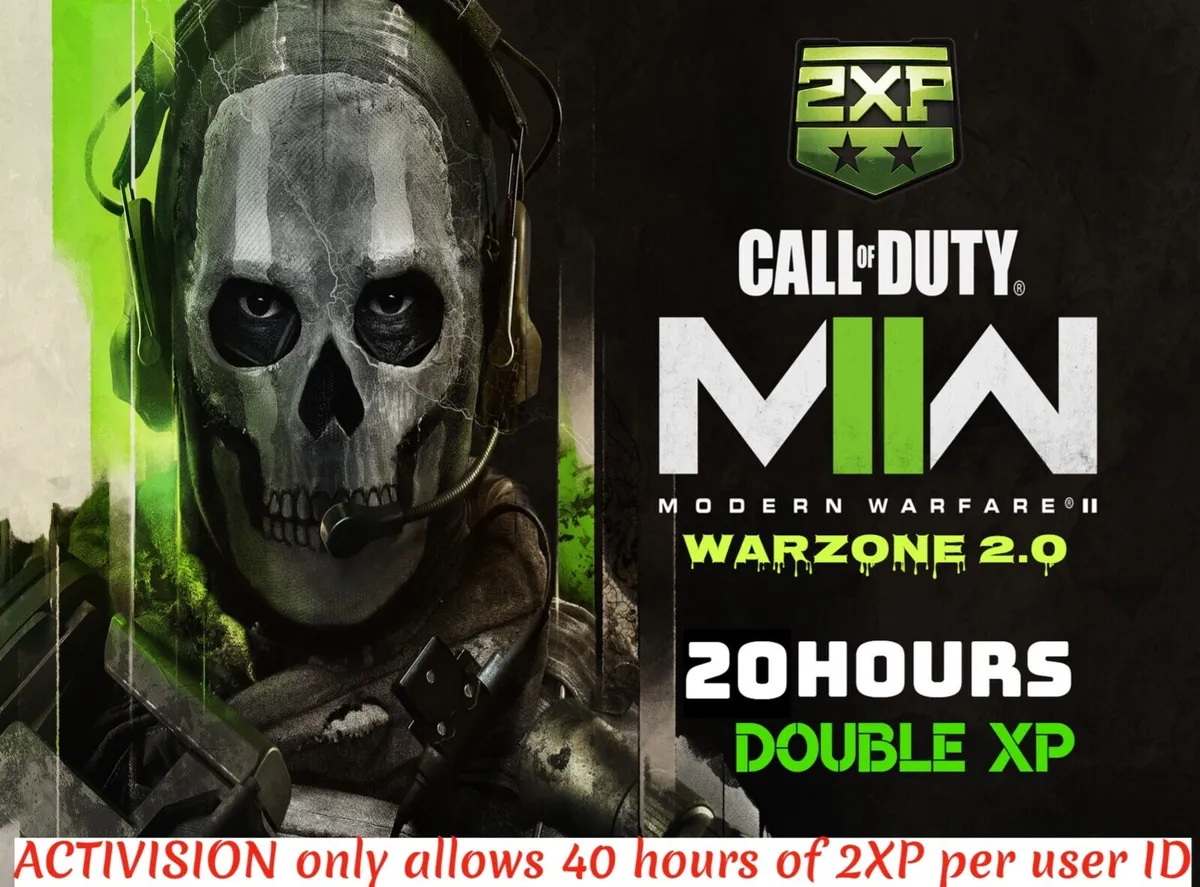 Call of Duty COD MW2 Modern Warfare & Warzone 2 20 Hours Double XP Codes  MWII
