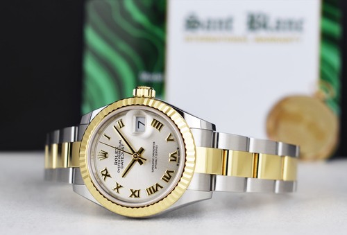 ROLEX - Ladies 18kt Gold & SS DateJust 28 Silver Roman Dial 279173 - SANT BLANC - Picture 5 of 9