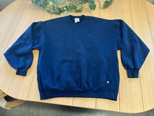 Vintage Navy Blue Jerzees Super Sweats Crewneck Sweatshirt Blank Sz XL