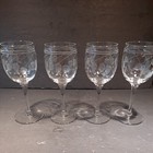 Set of 4 Encore by Tuscany Wine Glasses 7 3/4" cut Fuchsia design  — photo 1