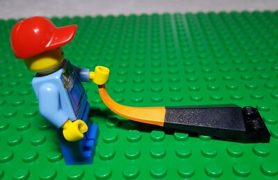 Lego 61406 Plate Modified 1 x 2 Angular Extension  Flexible Tip Black On Orange