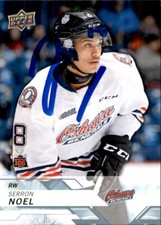 Serron Noel Signed Auto 2018-19 Upper Deck CHL card Oshawa Generals
