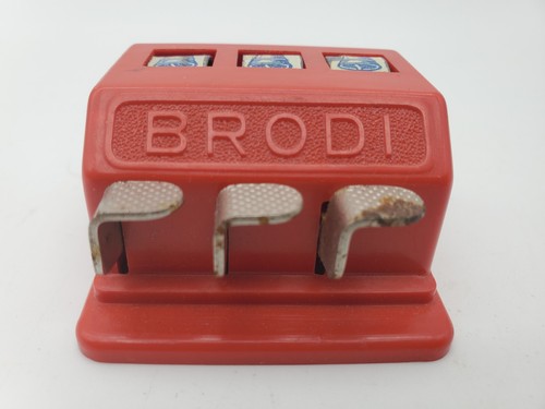 Vintage Brodi Mini Casino Slot Machine 2" Red Toy Game - It Works! - Picture 4 of 11