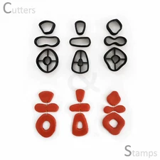 Organic shape Clay Cutter set of 9 | Polymer Clay Cutters