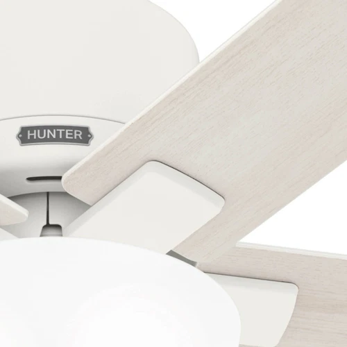 Hunter 44 inch Fitzgerald Matte White Low Profile Ceiling Fan with LED Light Kit - Picture 6 of 12