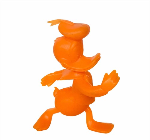 Louis Marx Toys Walt Disney figurine vtg 1960s RARE 6" Neon Orange Donald Duck - 第 1/4 張圖片