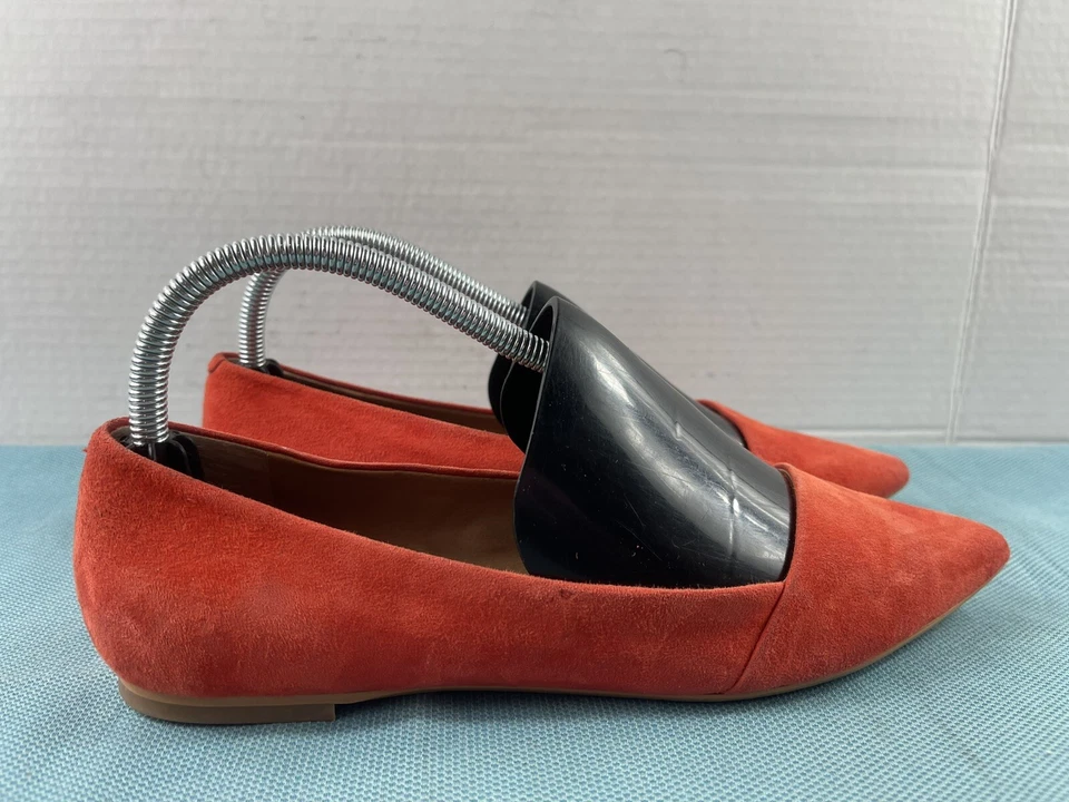 Zapatos planos de ballet Crown vintage para mujer naranja 7,5 M gamuza cuero Noelle Dorsay Foto 2 de 4