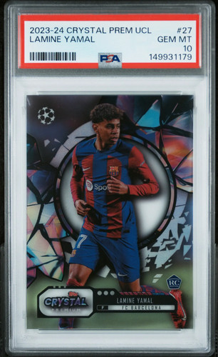 2023 Topps Crystal Premium UEFA Champions League Lamine Yamal #27 PSA 10