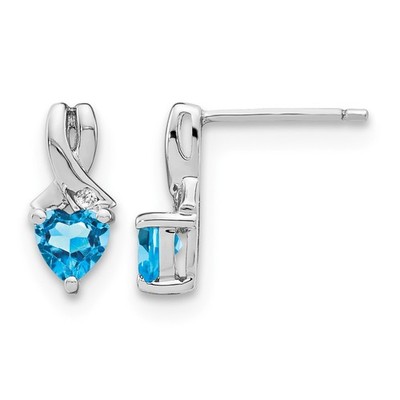 Ohrhänger & Ohrhänger Sterlingsilber rhodiniert Blautopas und Diamant