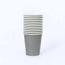 Silver Paper Cups 9oz – Pack of 14 | FSC, PLA-Lined, Leak-Resistant, Compostable