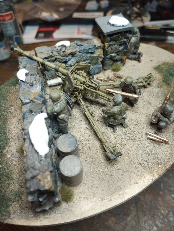1/56 BOLT ACTION Pro Painted German Grenadier  PAK-40 Anti-tank Gun  
