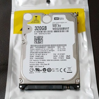 Western Digital WD AV WD3200BVVT 320GB 2.5'' SATA 5400RPM 8MB Laptop HDD