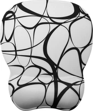 Insignia- Premium Mouse Pad with Wrist Rest - Black & White