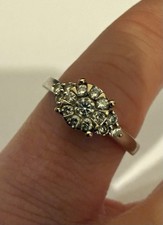 18ct White Gold 0.50ct Diamond Cluster Ring Size Q – Box & Receipt – RRP £1500