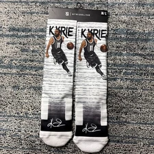 Kyrie Irving Brooklyn Nets Strideline Premium Comfy Crew Socks - White M/L