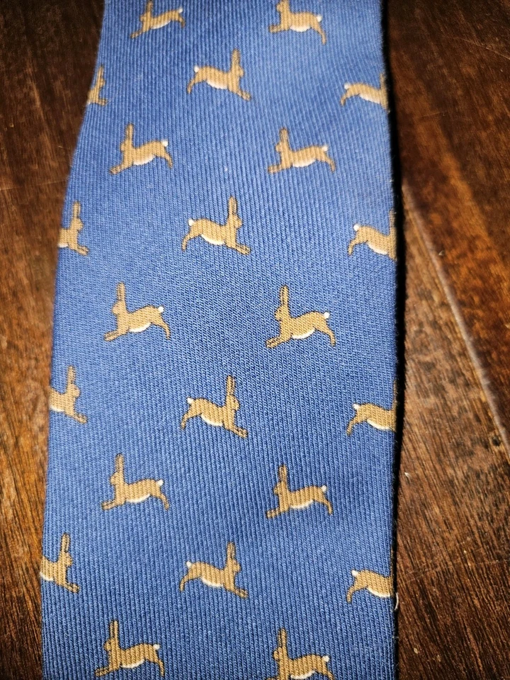 CHARLES TYRWHITT Men's Wool Tie Blue Animal Kangaroo 58" L x 3.5" W - Image 3 of 4
